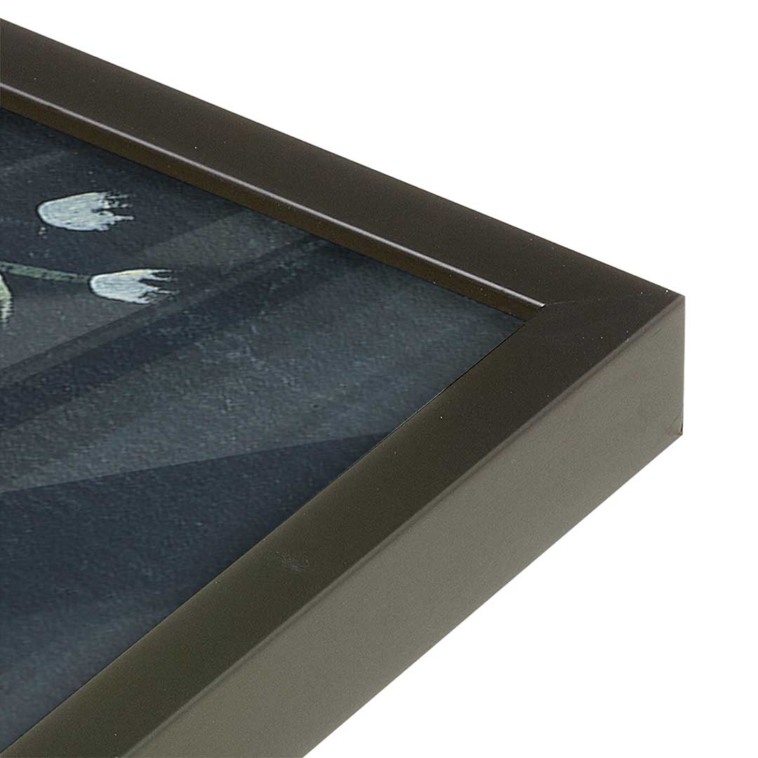 [Color:Satin Black], Picture of art in a Satin Black frame at an angle