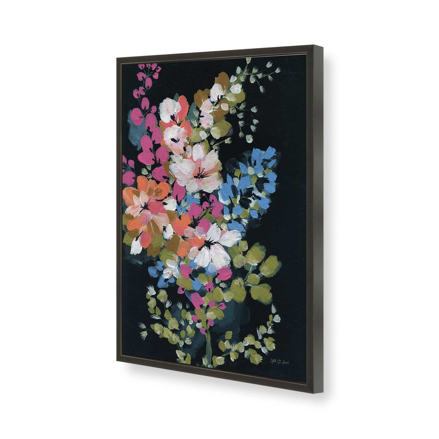 [Color:Satin Black], Picture of art in a Satin Black frame of the corner
