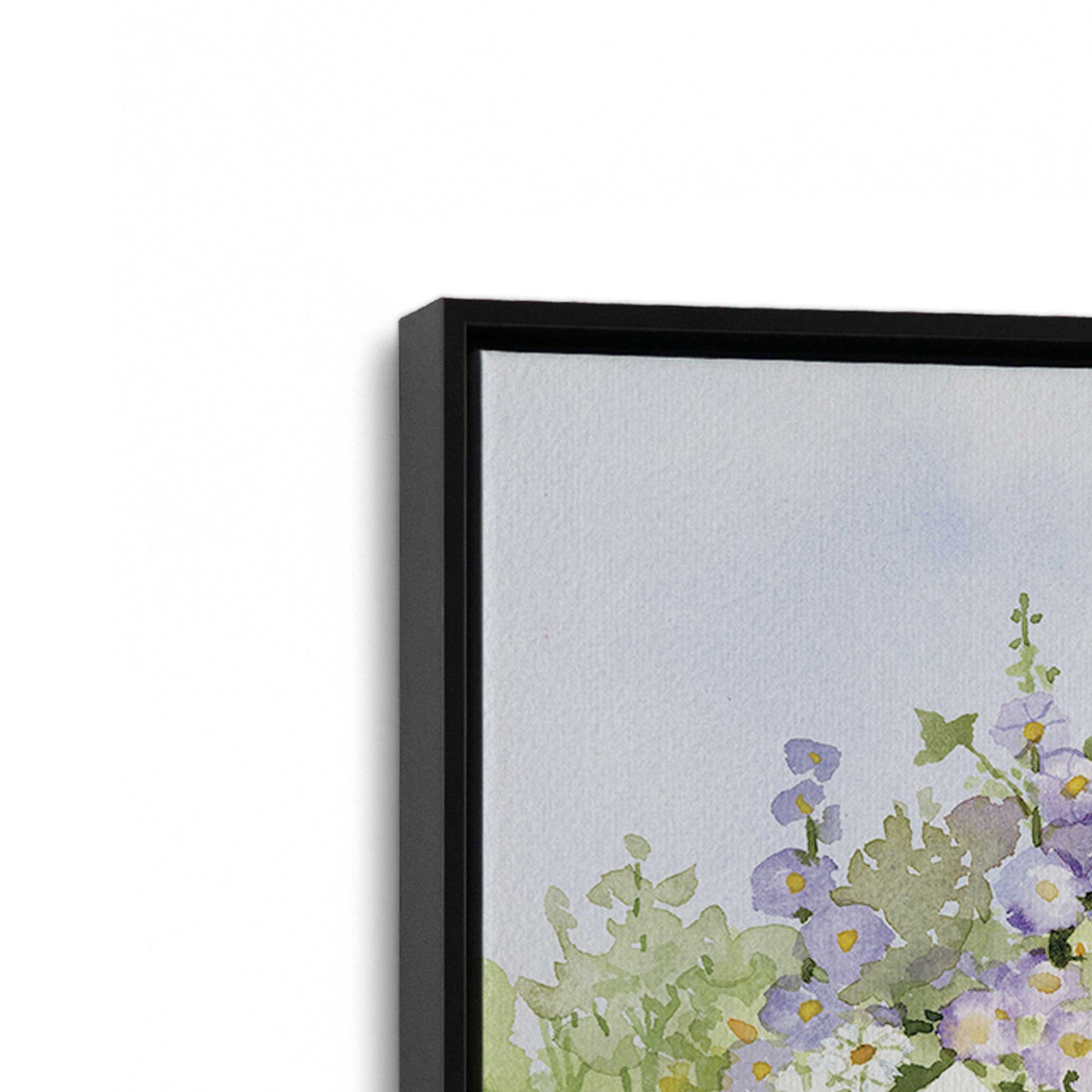 [Color:Satin Black], Picture of art in a Satin Black frame at an angle
