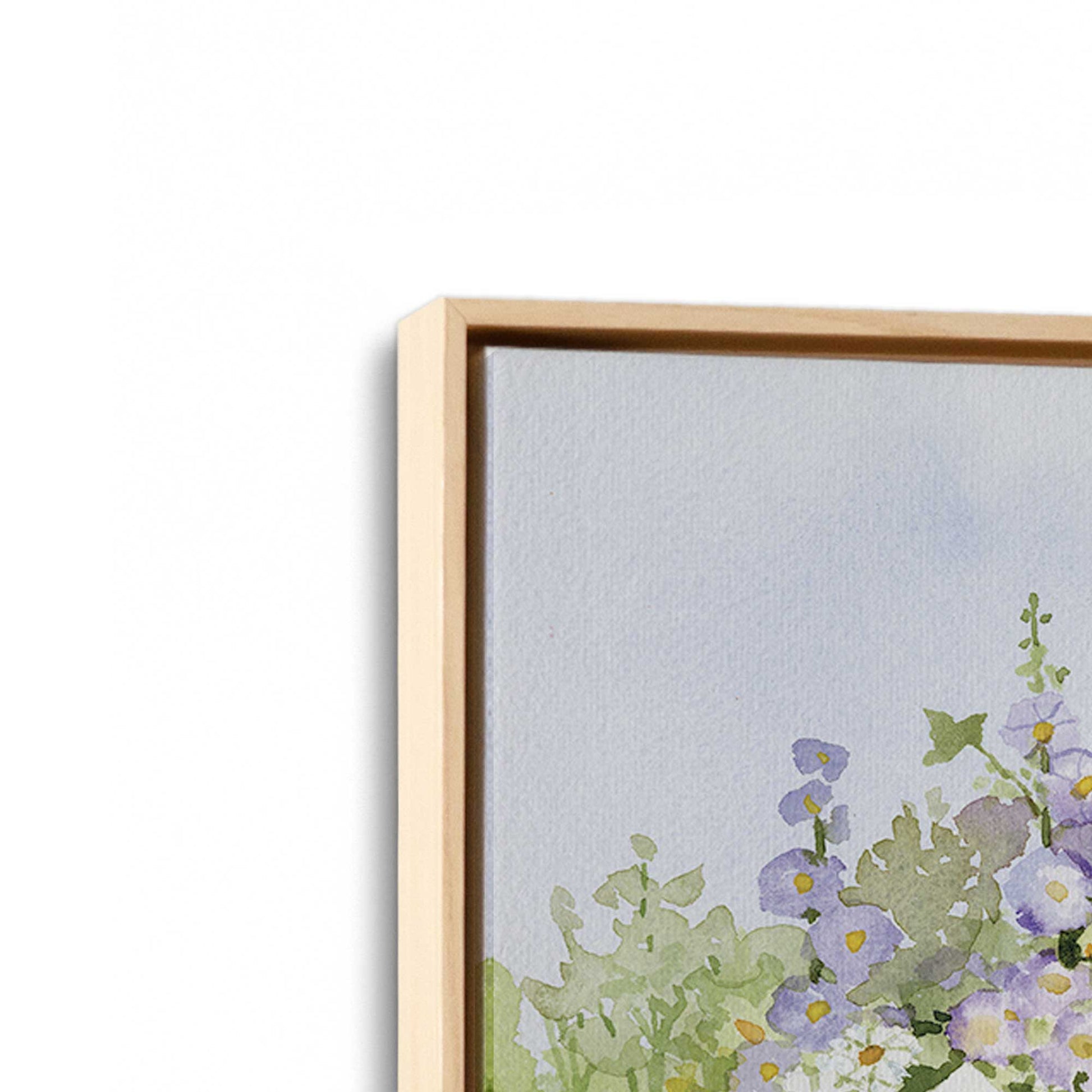 [Color:American Maple], Picture of art in a American Maple frame at an angle