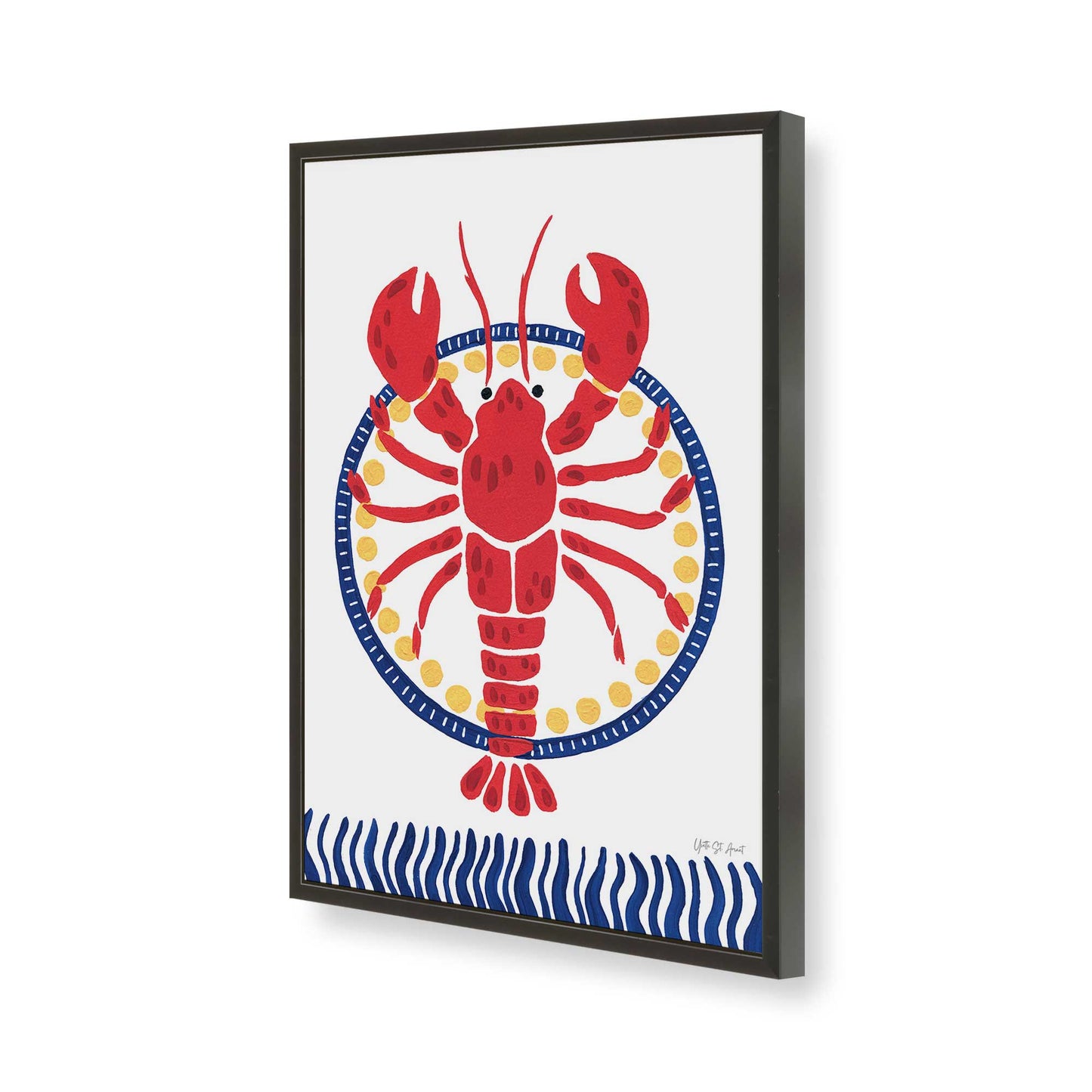 [Color:Satin Black], Picture of art in a Satin Black frame of the corner