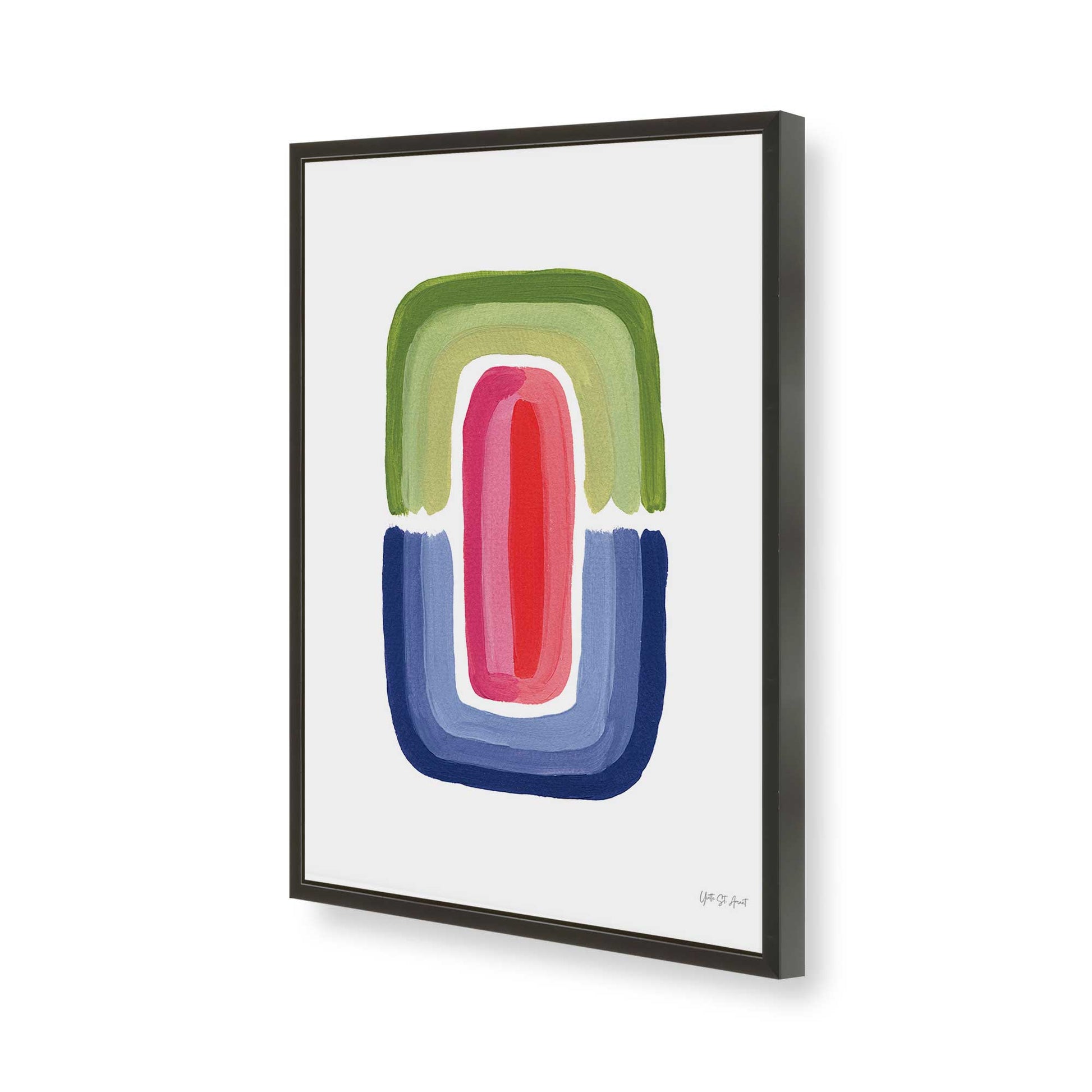 [Color:Satin Black], Picture of art in a Satin Black frame of the corner