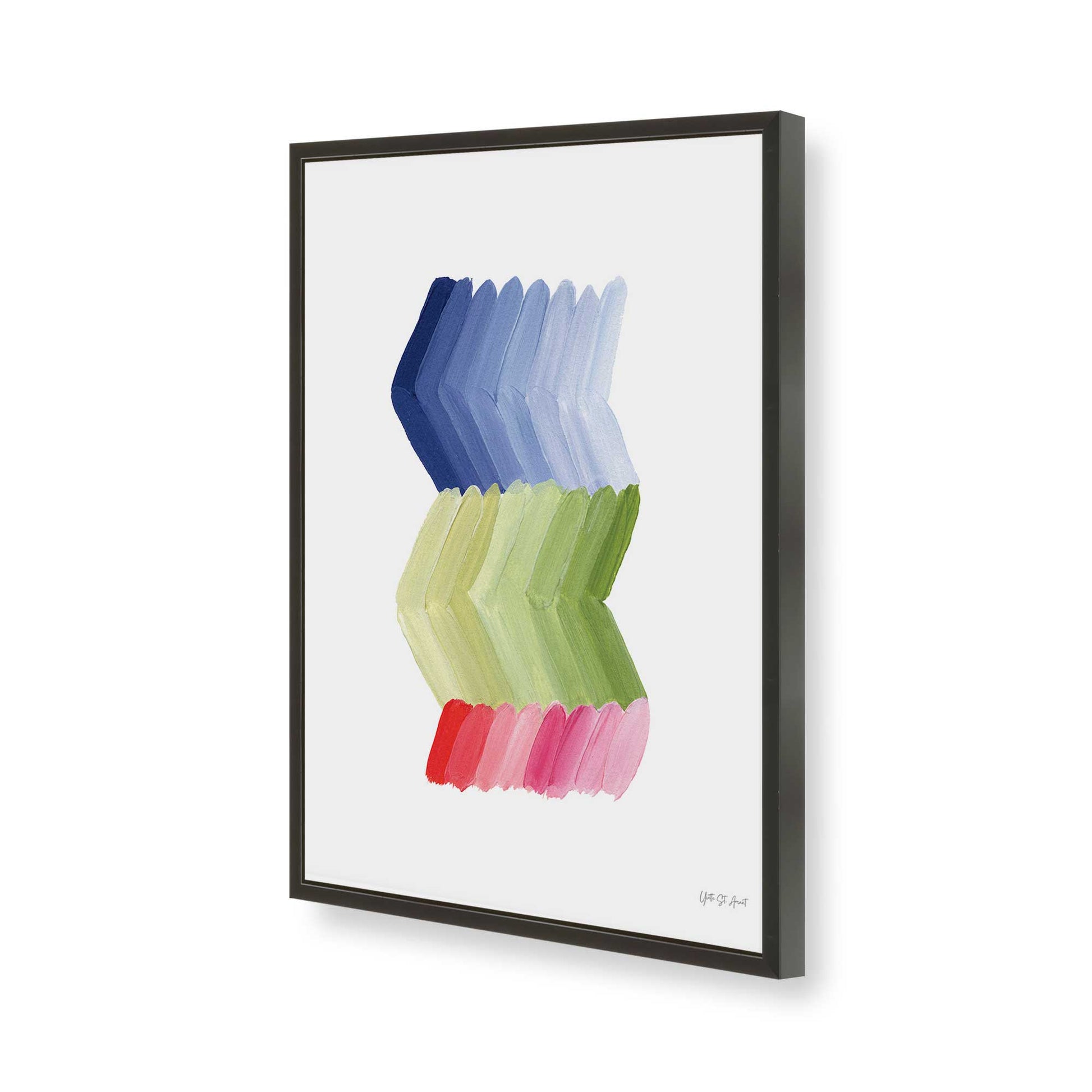 [Color:Satin Black], Picture of art in a Satin Black frame of the corner