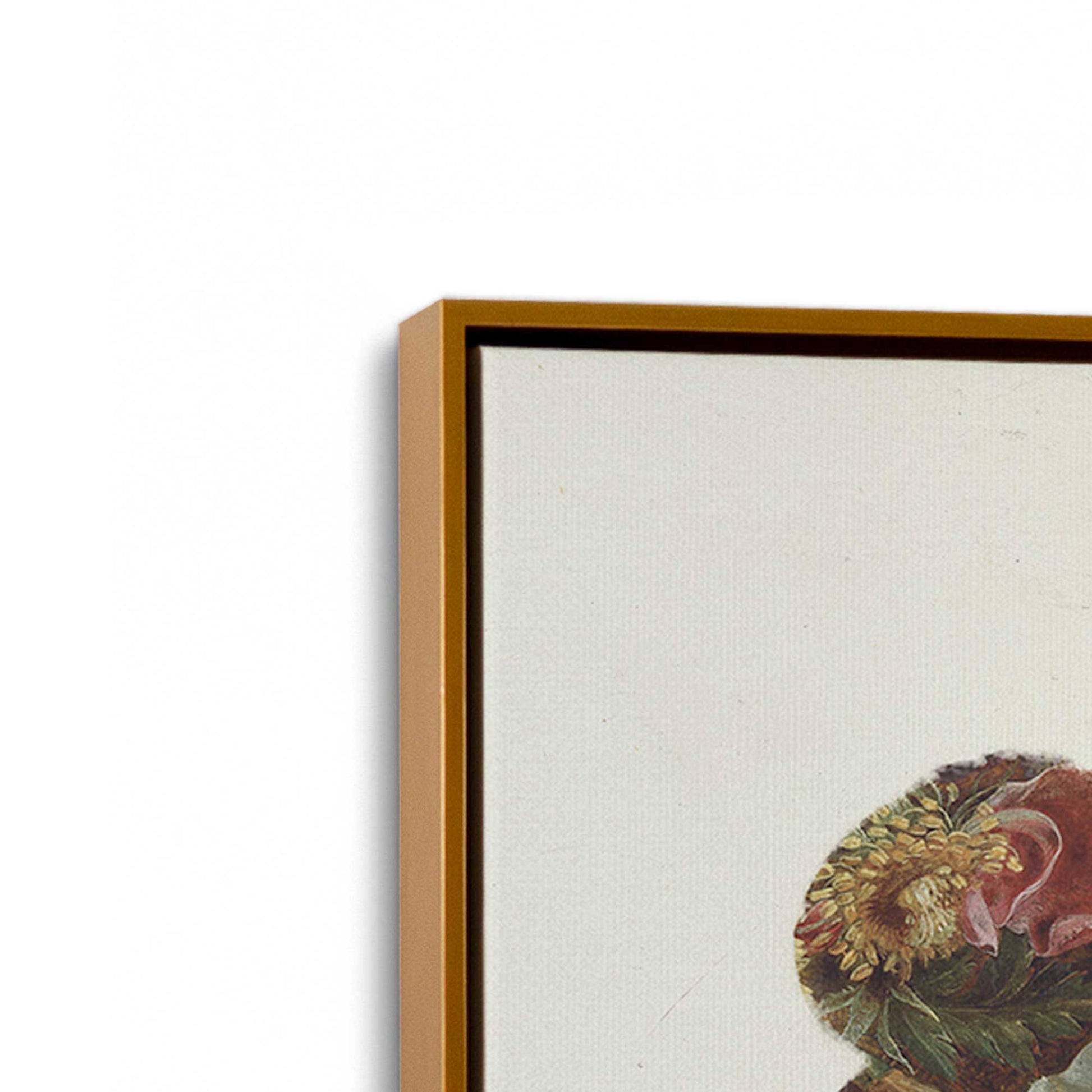 [Color:Polished Gold], Picture of art in a Polished Gold frame at an angle