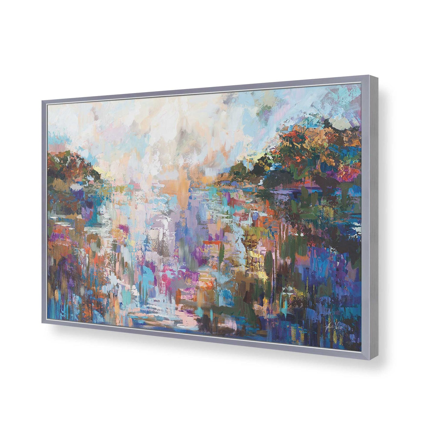 [Color:Polished Chrome], Picture of art in a Polished Chrome frame of the corner