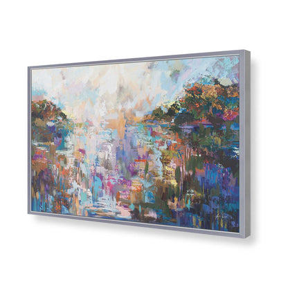 [Color:Polished Chrome], Picture of art in a Polished Chrome frame of the corner