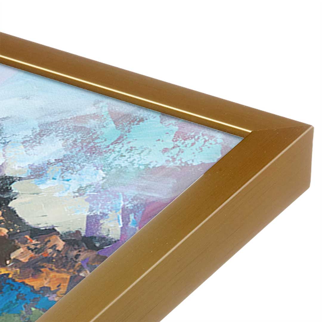 [Color:Polished Gold], Picture of art in a Polished Gold frame at an angle