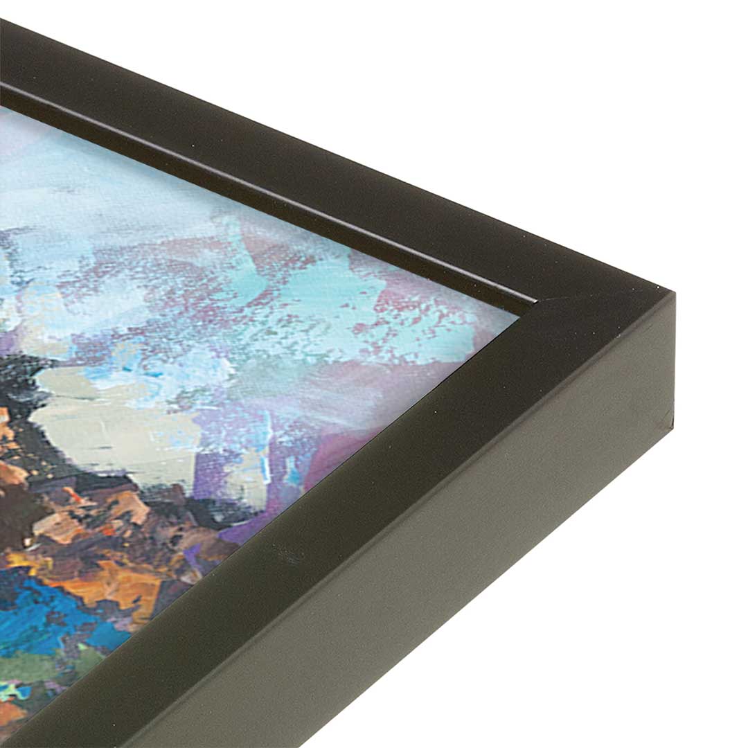 [Color:Satin Black], Picture of art in a Satin Black frame at an angle