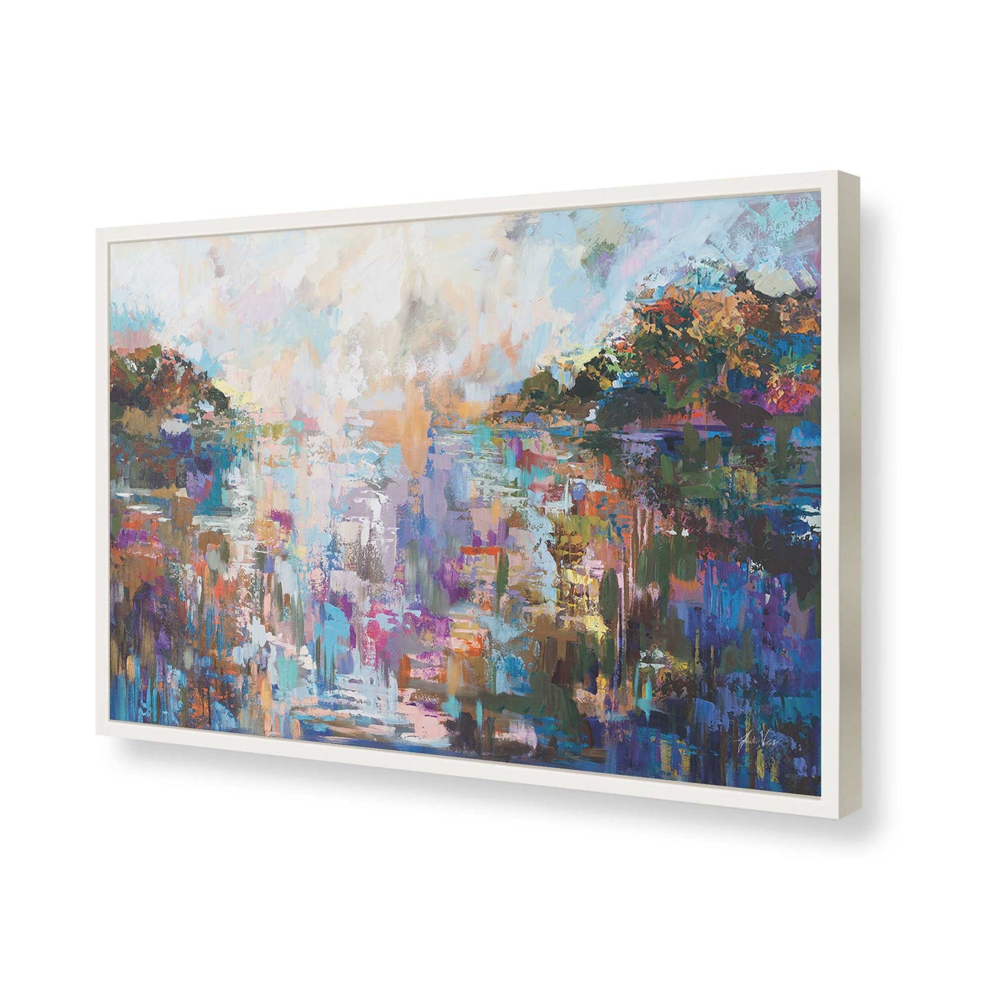 [Color:Opaque White], Picture of art in a Opaque White frame of the corner