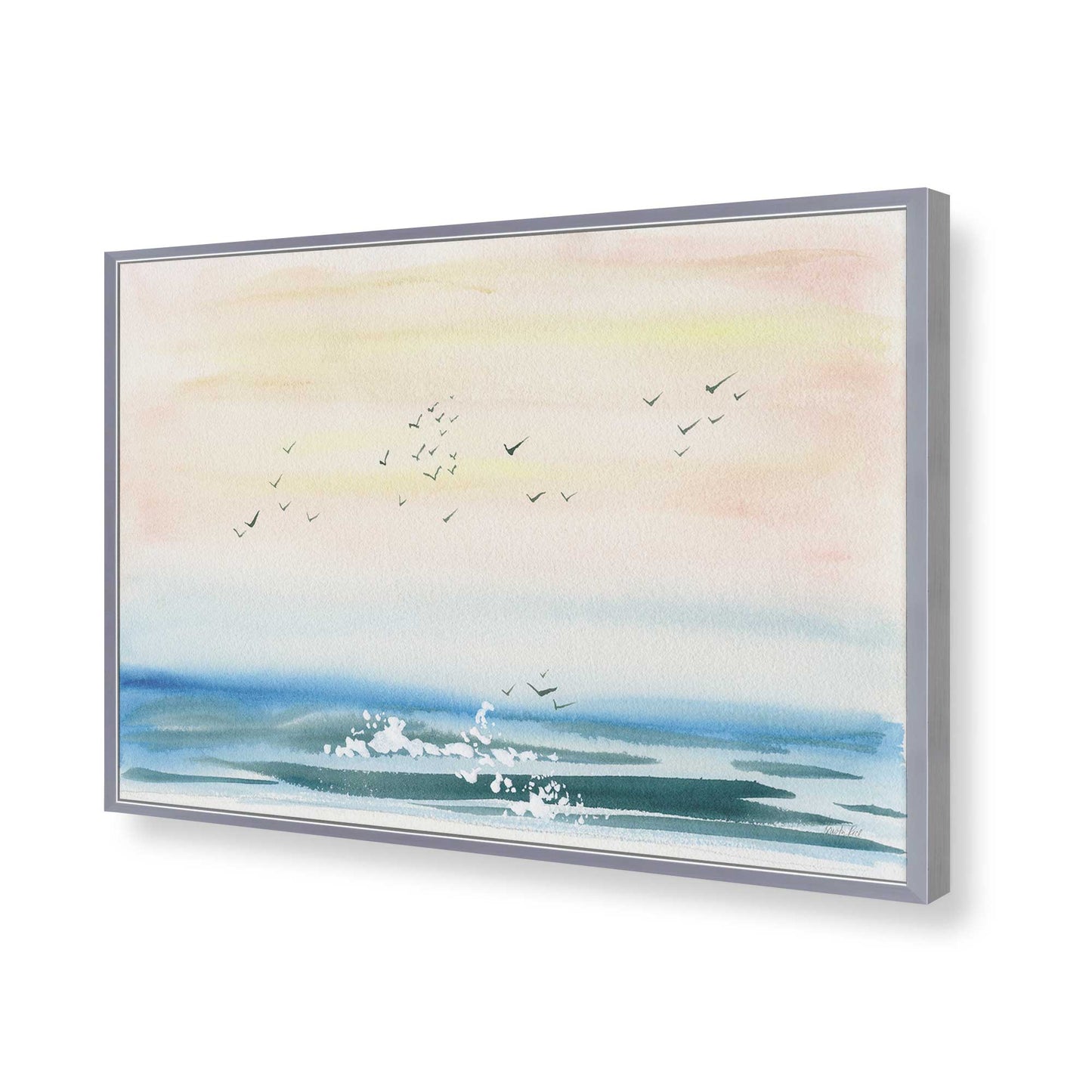 [Color:Polished Chrome], Picture of art in a Polished Chrome frame of the corner