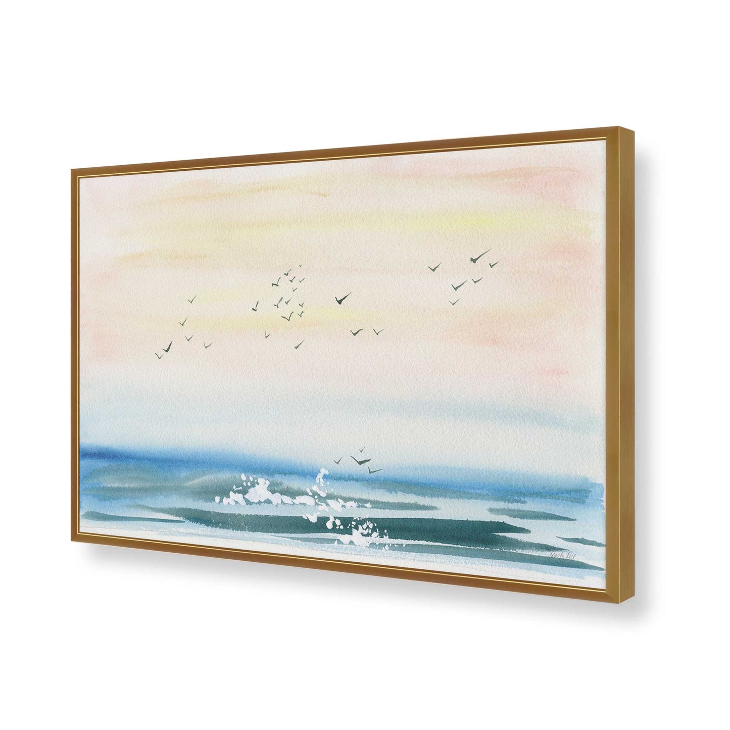 [Color:Polished Gold], Picture of art in a Polished Gold frame of the corner