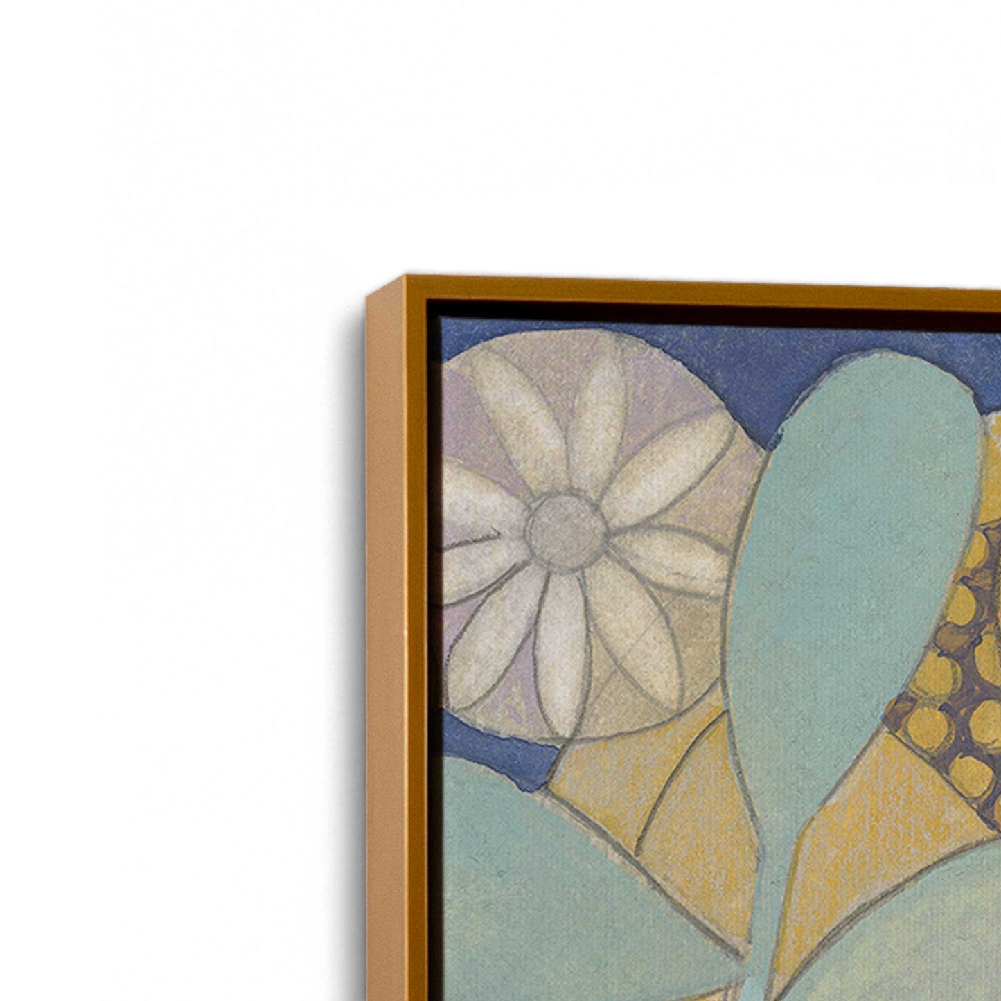 [Color:Polished Gold], Picture of art in a Polished Gold frame at an angle