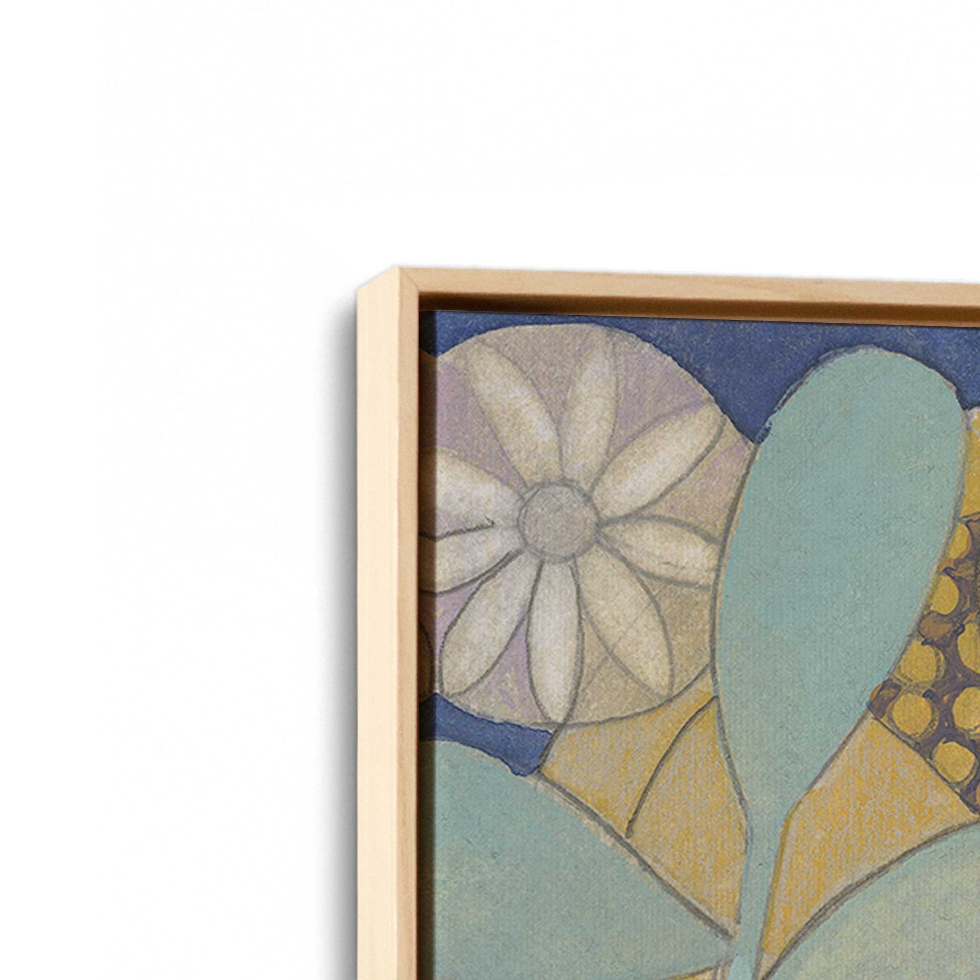 [Color:American Maple], Picture of art in a American Maple frame at an angle