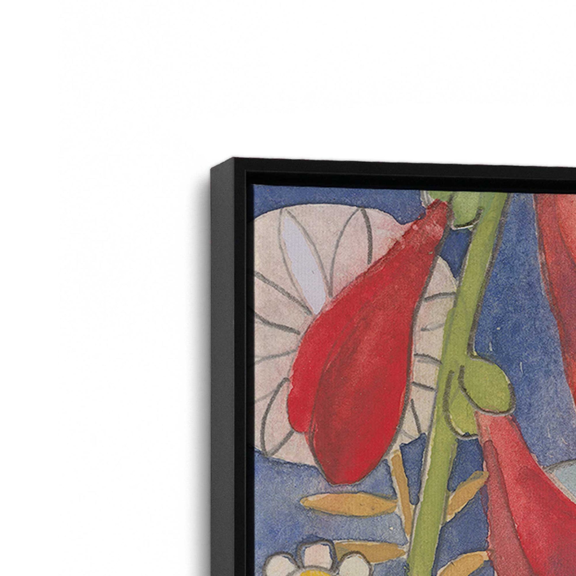 [Color:Satin Black], Picture of art in a Satin Black frame at an angle