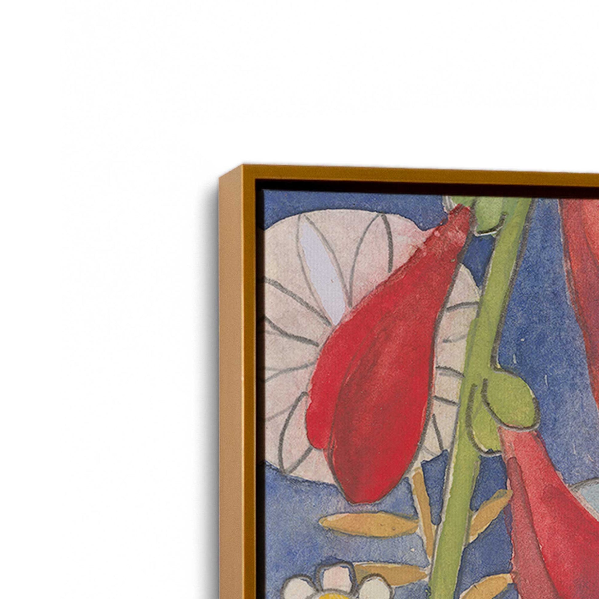 [Color:Polished Gold], Picture of art in a Polished Gold frame at an angle