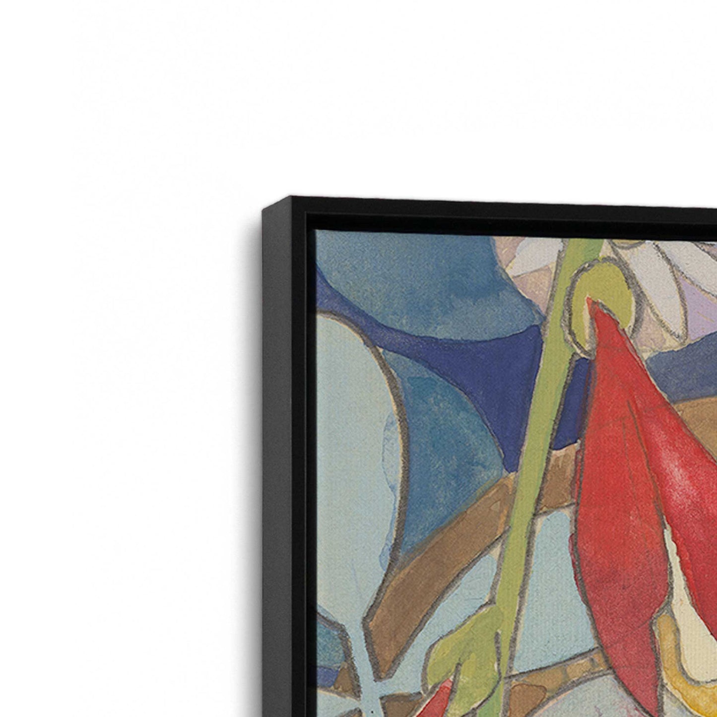 [Color:Satin Black], Picture of art in a Satin Black frame at an angle