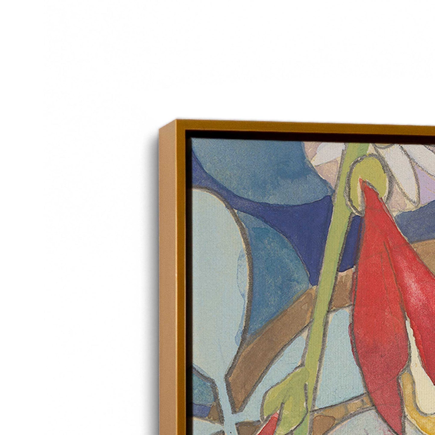 [Color:Polished Gold], Picture of art in a Polished Gold frame at an angle