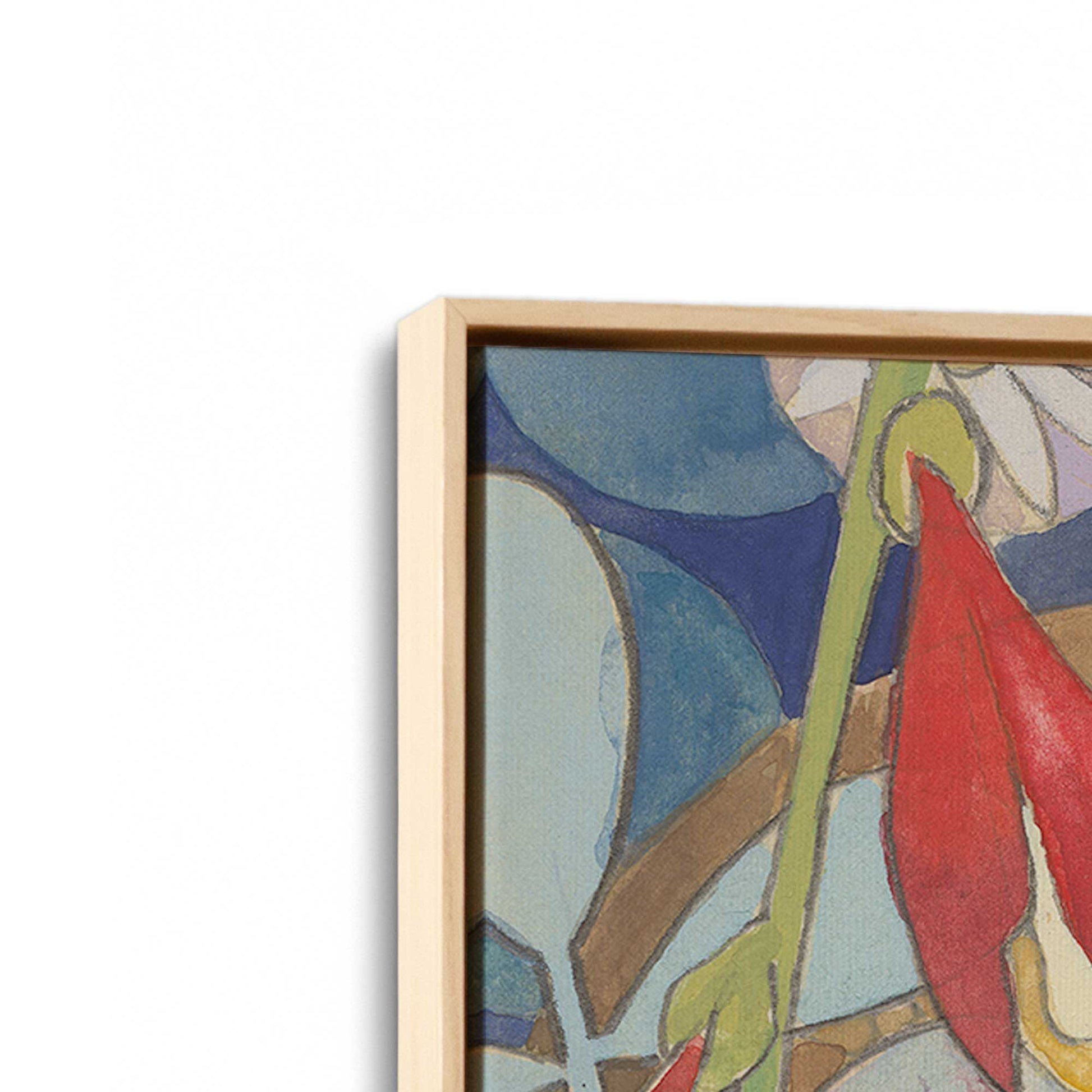 [Color:American Maple], Picture of art in a American Maple frame at an angle