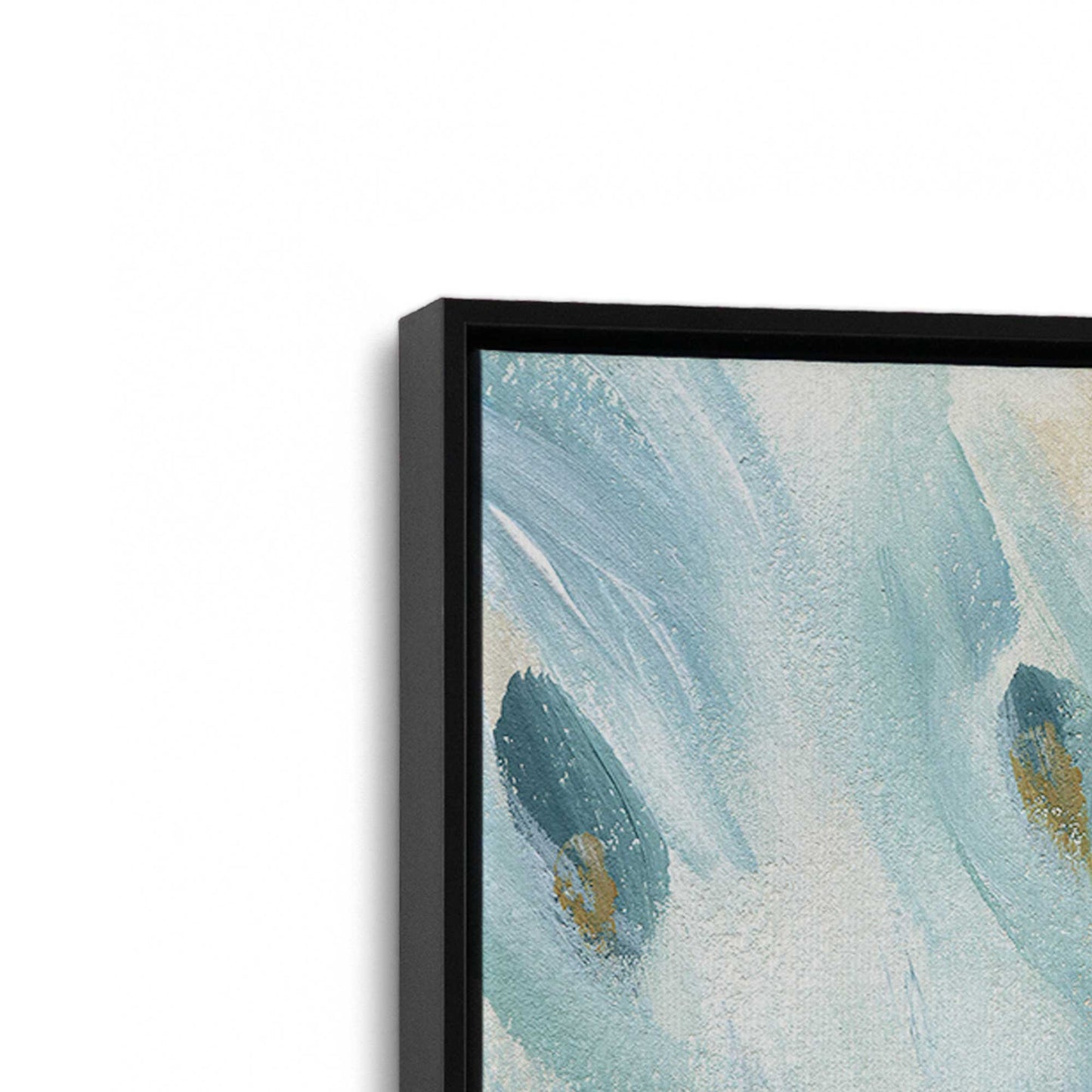 [Color:Satin Black], Picture of art in a Satin Black frame at an angle