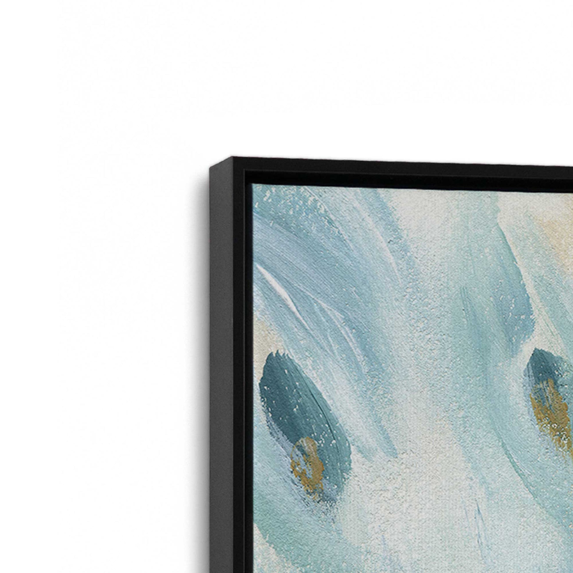 [Color:Satin Black], Picture of art in a Satin Black frame at an angle