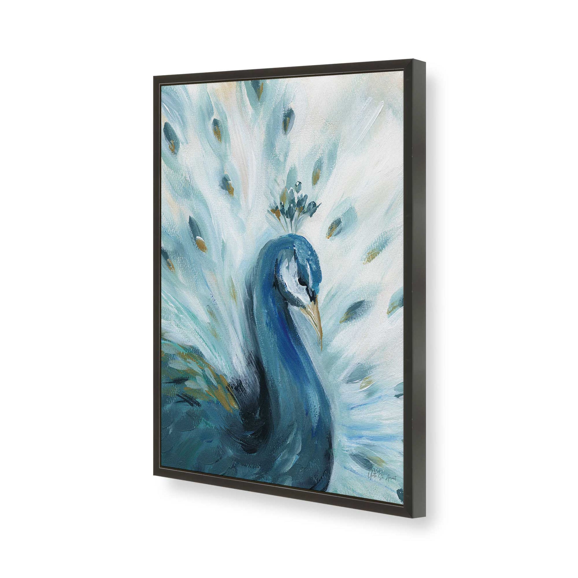 [Color:Satin Black], Picture of art in a Satin Black frame of the corner