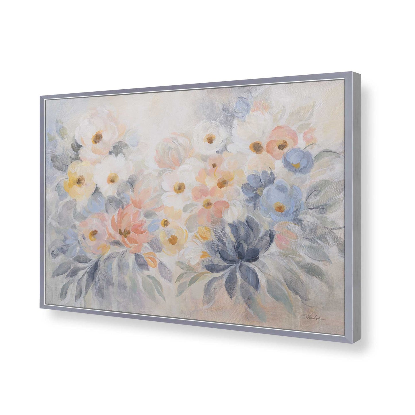 [Color:Polished Chrome], Picture of art in a Polished Chrome frame of the corner