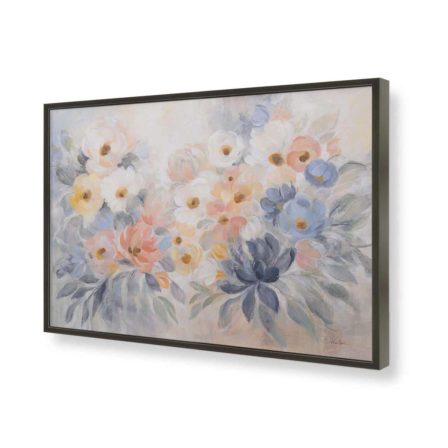 [Color:Satin Black], Picture of art in a Satin Black frame of the corner