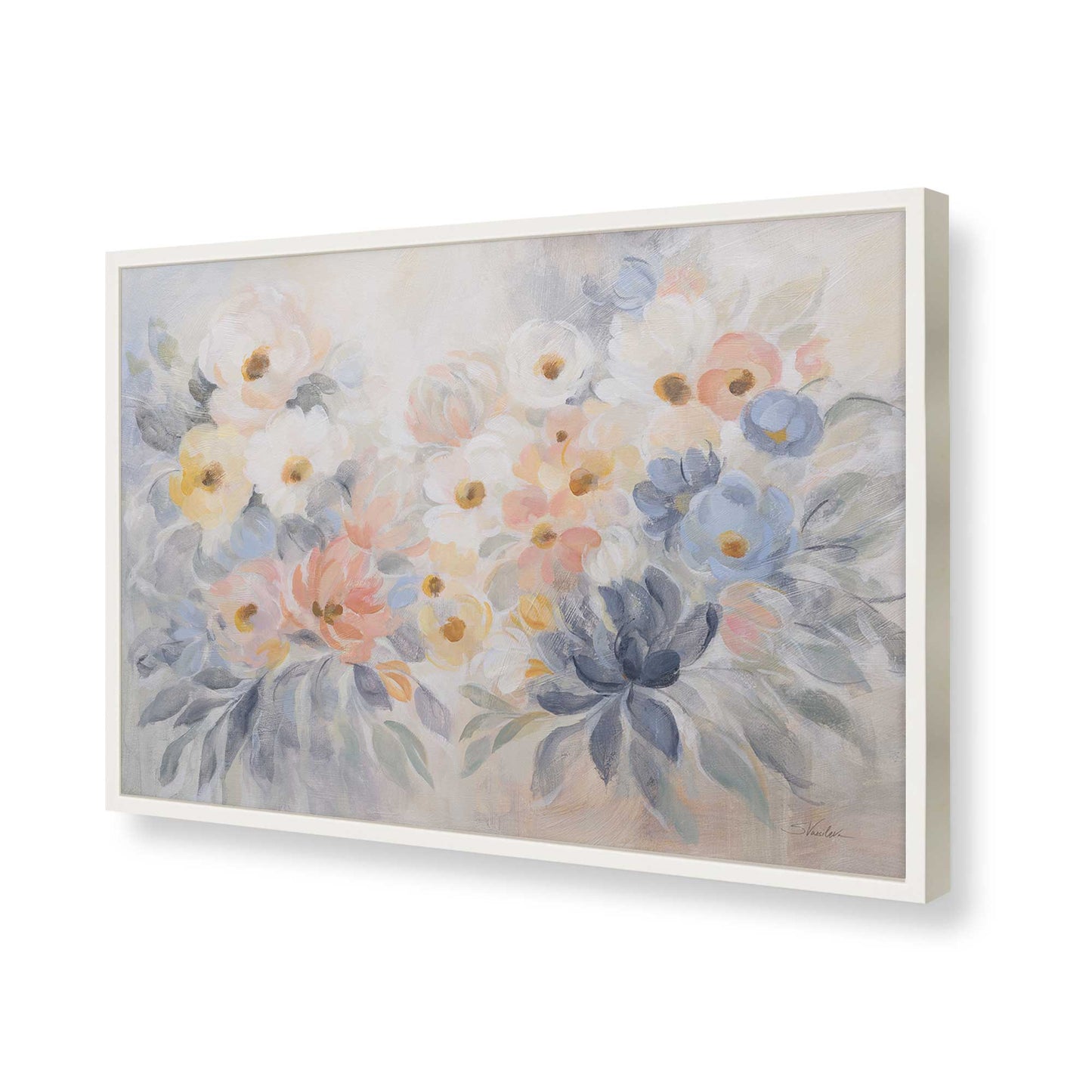 [Color:Opaque White], Picture of art in a Opaque White frame of the corner