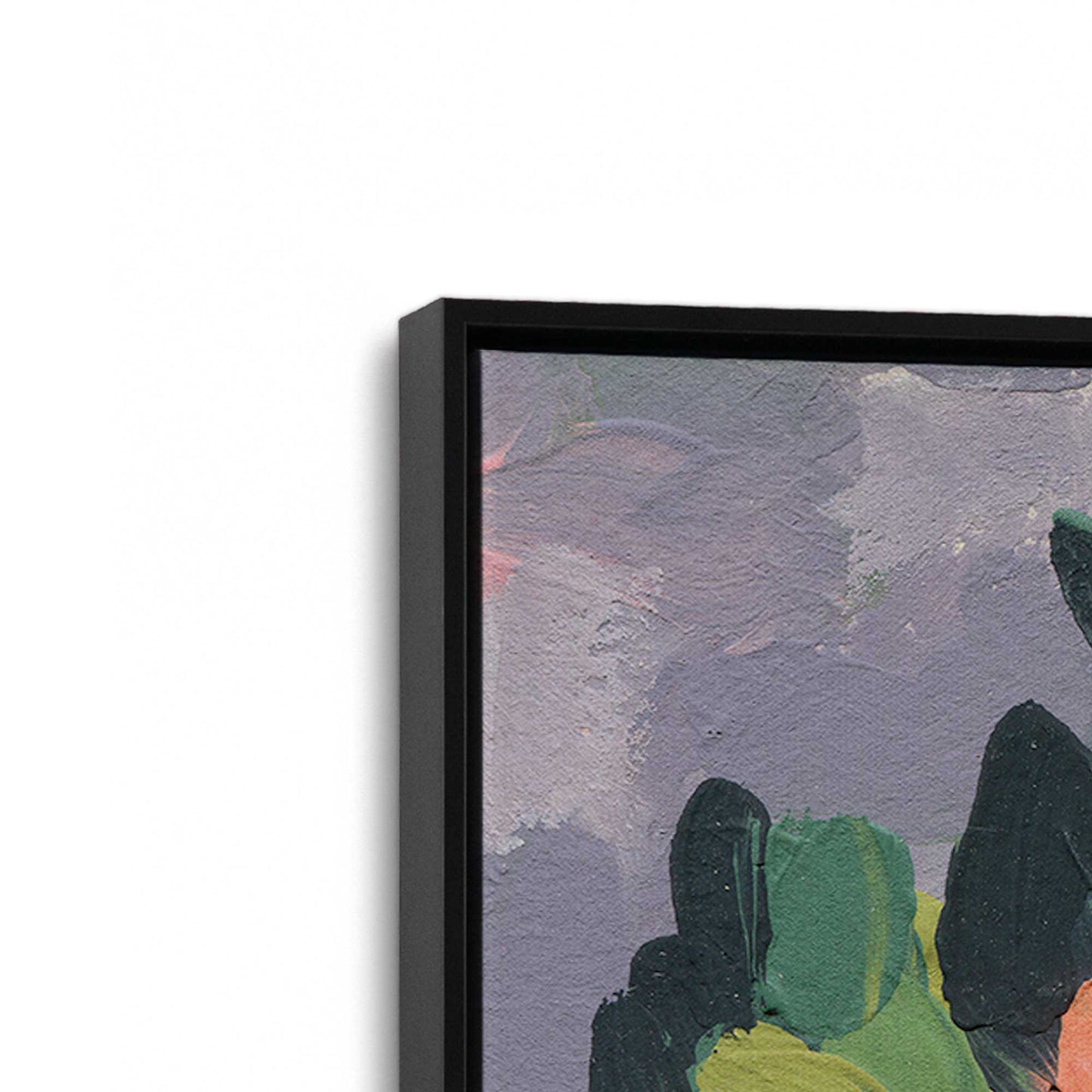 [Color:Satin Black], Picture of art in a Satin Black frame at an angle