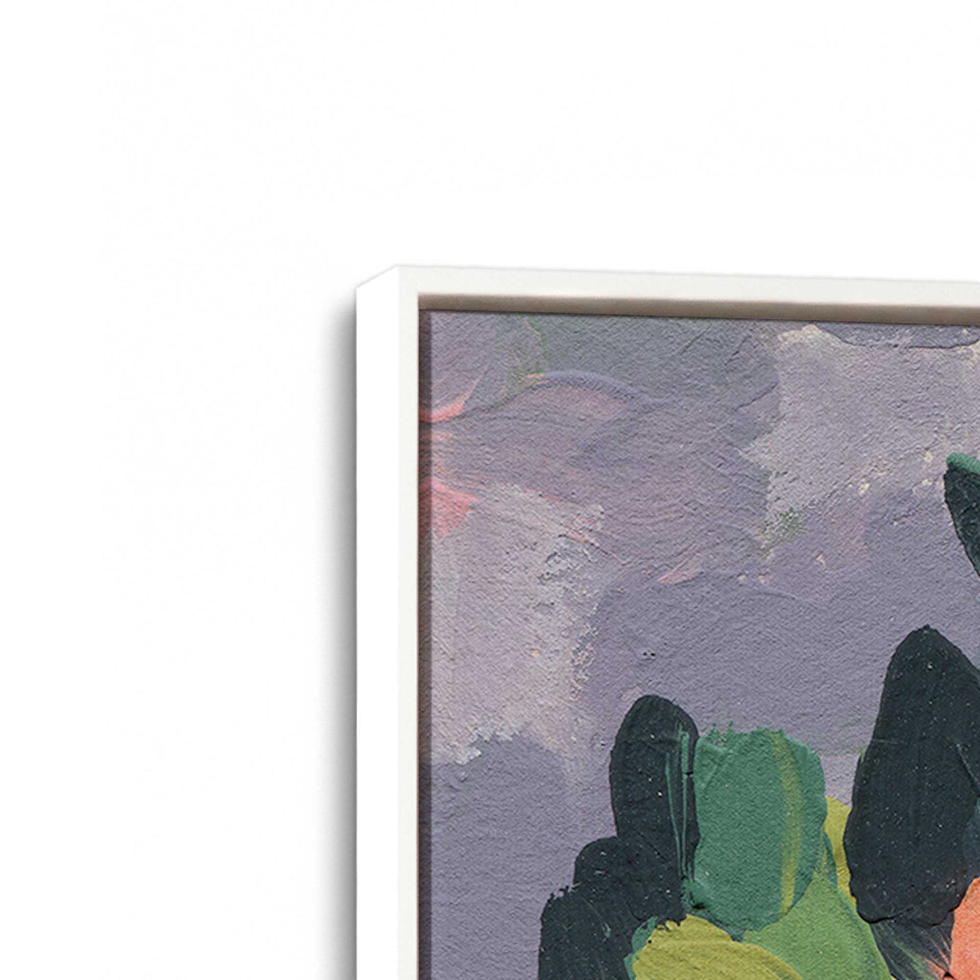 [Color:Opaque White], Picture of art in a White frame at an angle