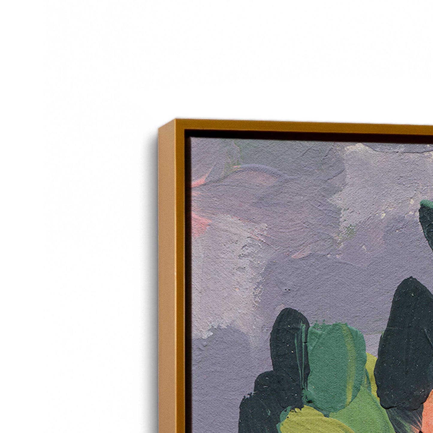 [Color:Polished Gold], Picture of art in a Polished Gold frame at an angle