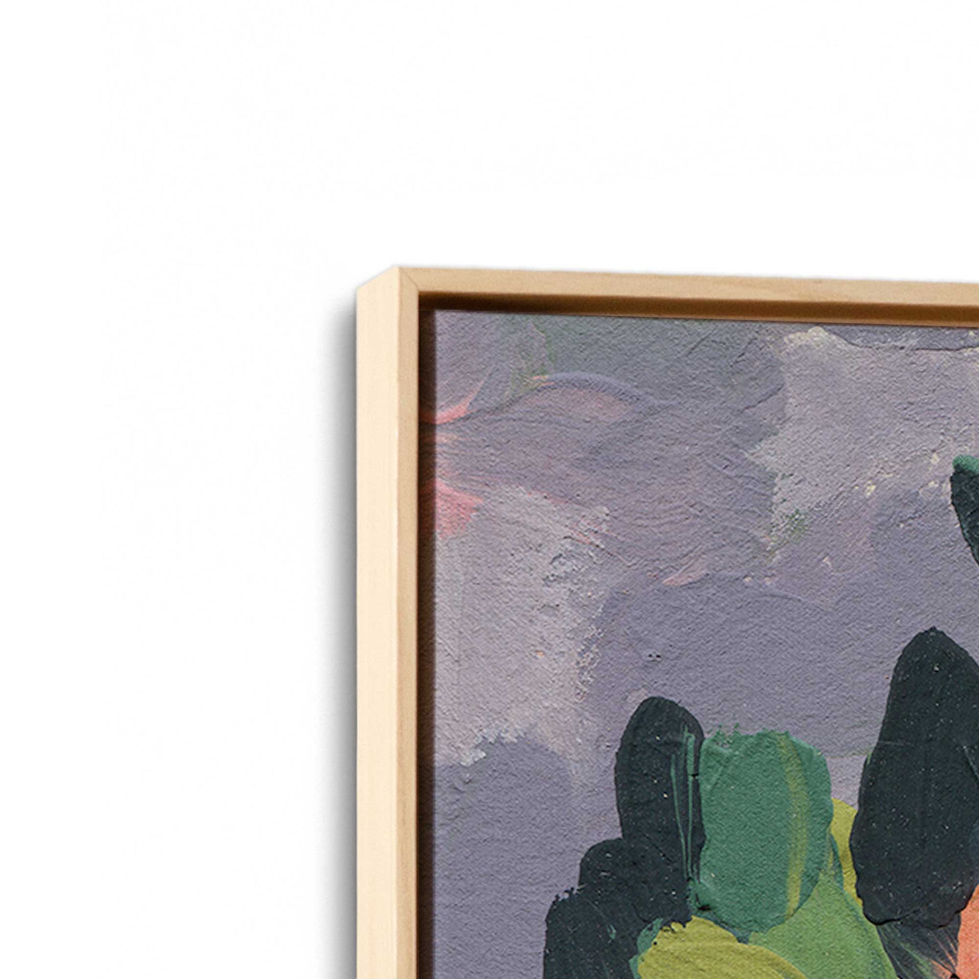 [Color:American Maple], Picture of art in a American Maple frame at an angle