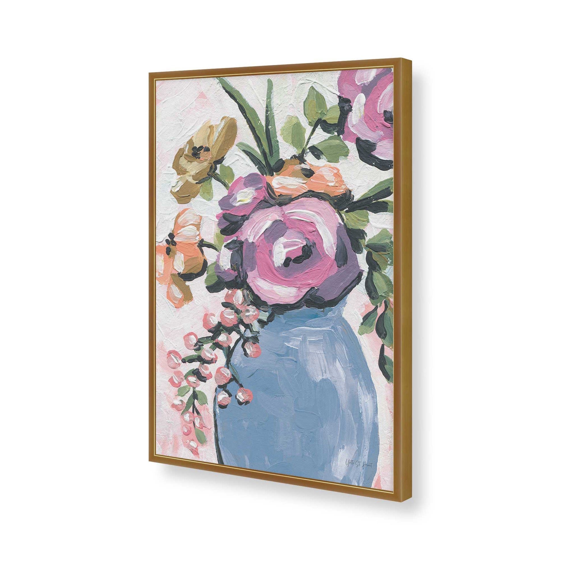 [Color:Polished Gold], Picture of art in a Polished Gold frame of the corner