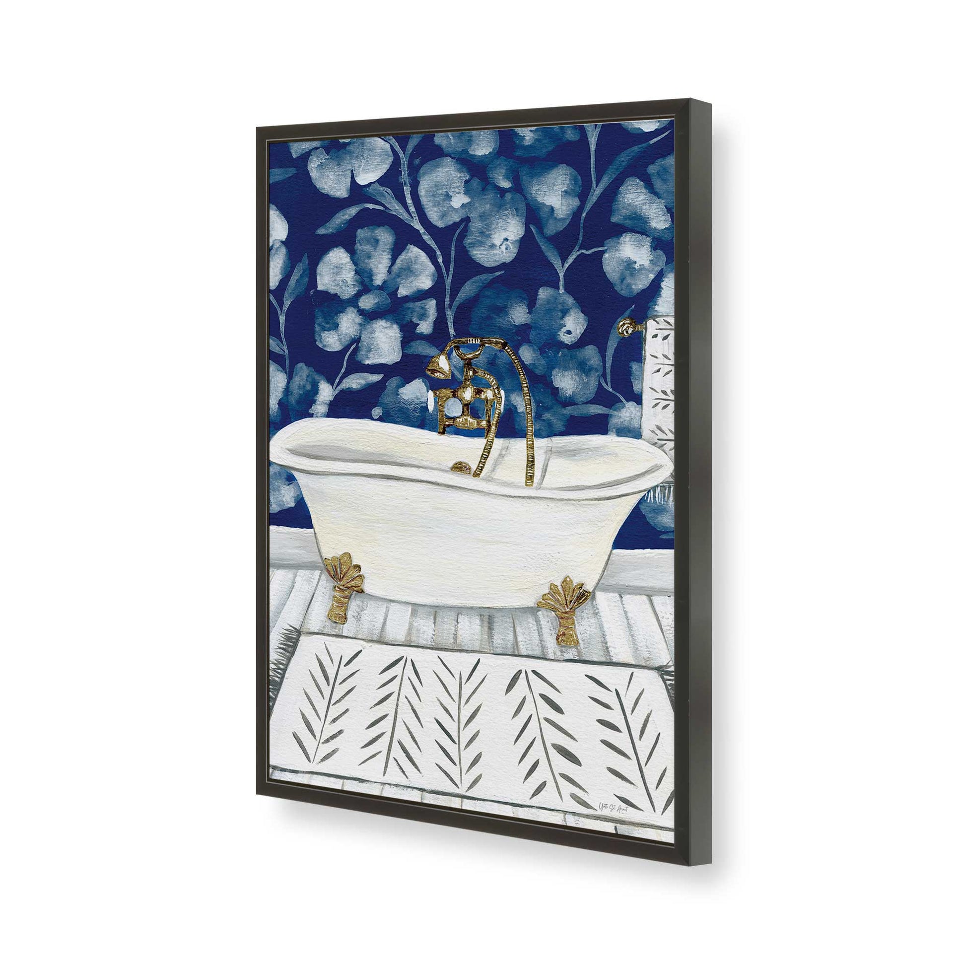 [Color:Satin Black], Picture of art in a Satin Black frame of the corner