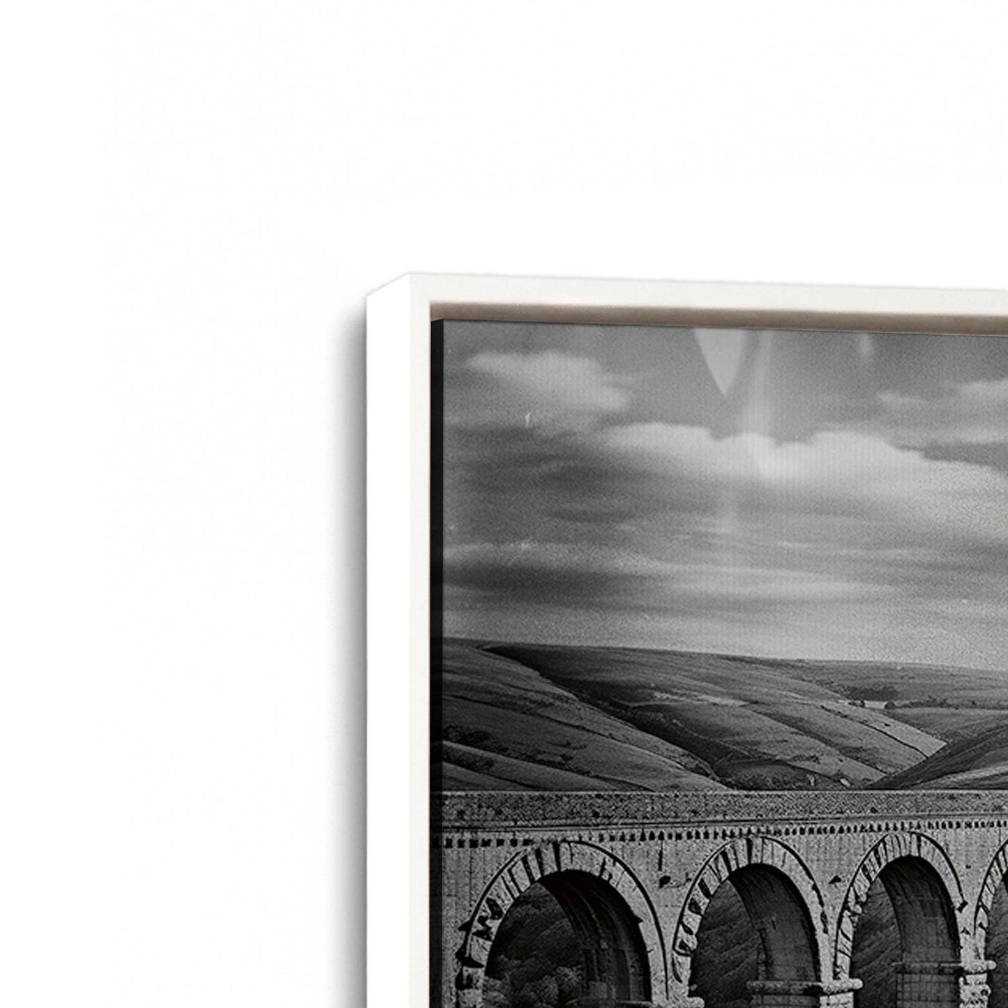 [Color:Opaque White], Picture of art in a White frame at an angle