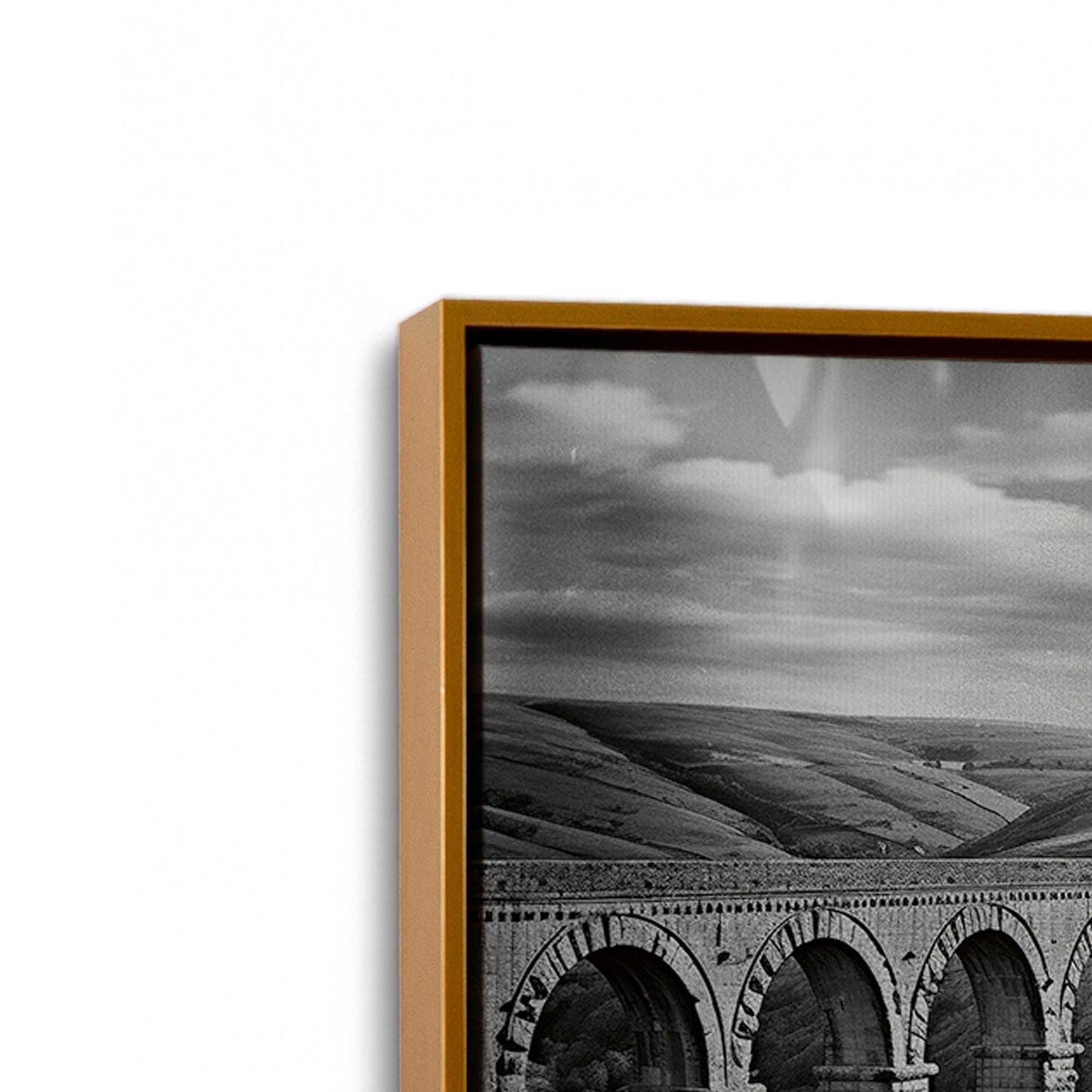 [Color:Polished Gold], Picture of art in a Polished Gold frame at an angle