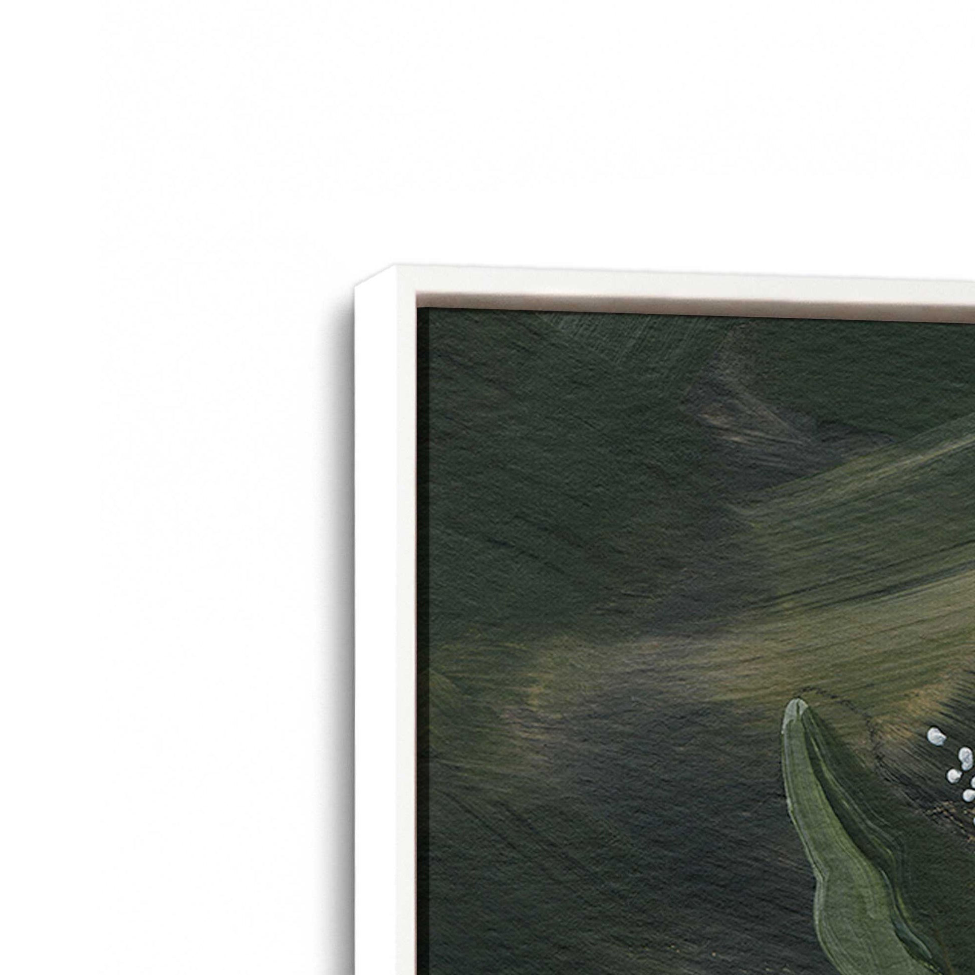 [Color:Opaque White], Picture of art in a White frame at an angle