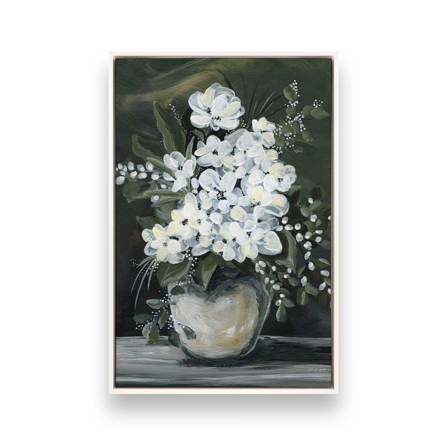 [Color:Opaque White], Picture of art in a White frame