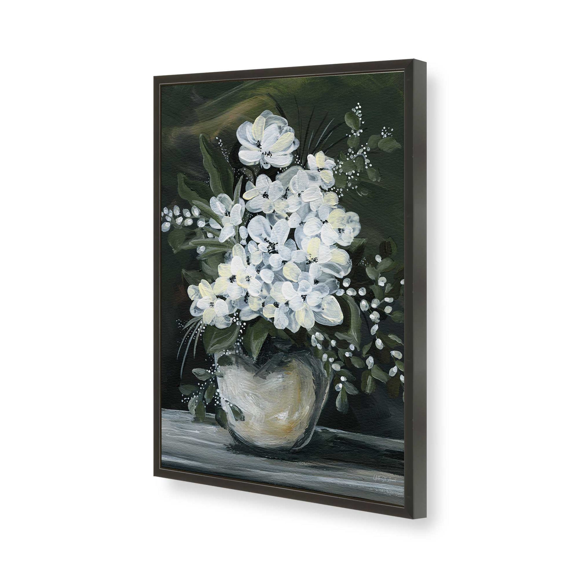 [Color:Satin Black], Picture of art in a Satin Black frame of the corner