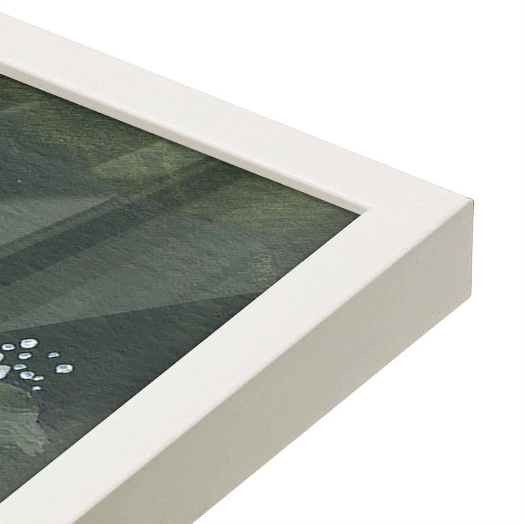 [Color:Opaque White], Picture of art in a Opaque White frame at an angle