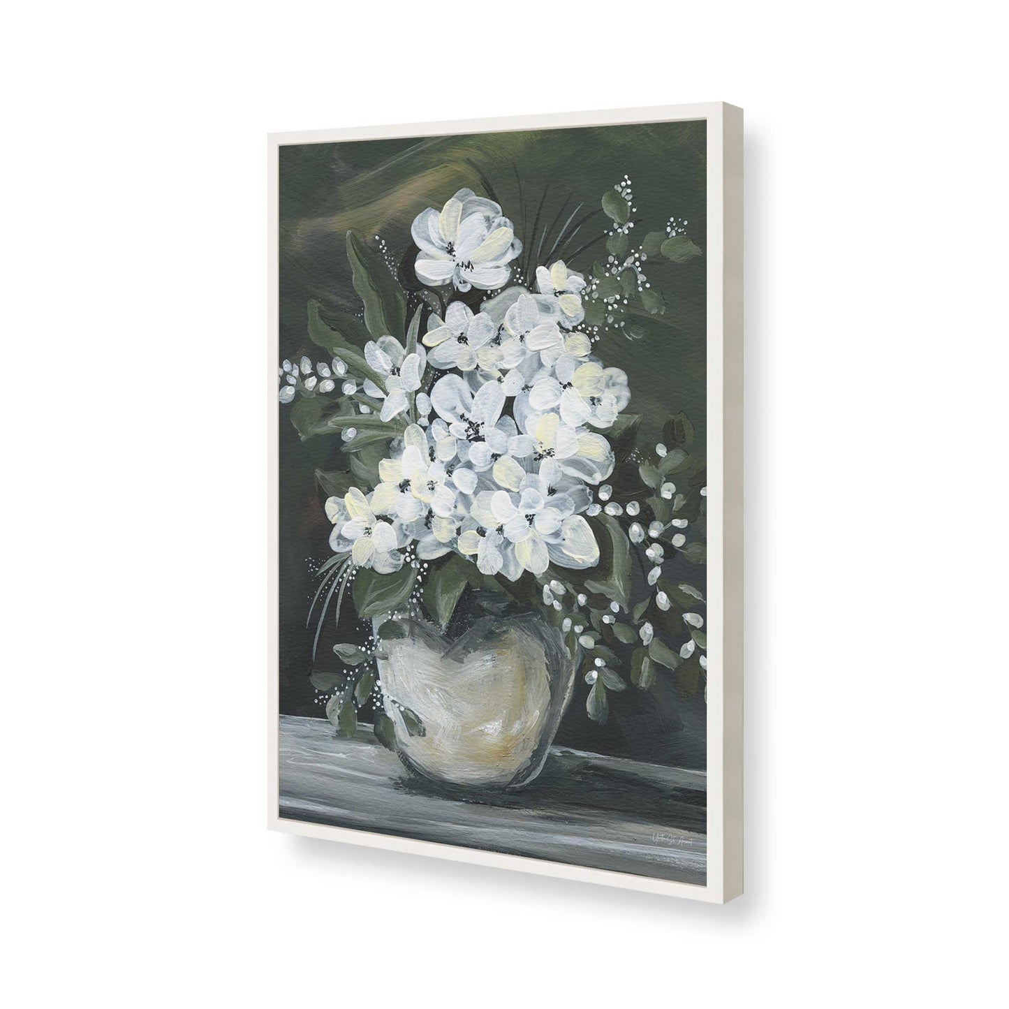 [Color:Opaque White], Picture of art in a Opaque White frame of the corner
