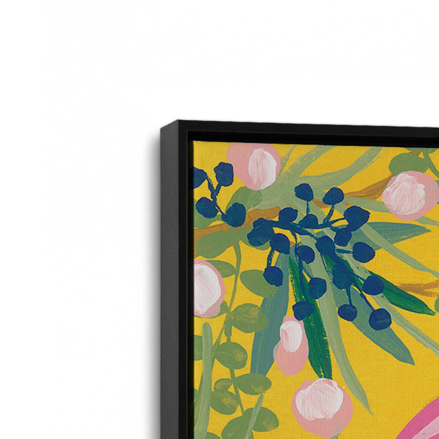 [Color:Satin Black], Picture of art in a Satin Black frame at an angle