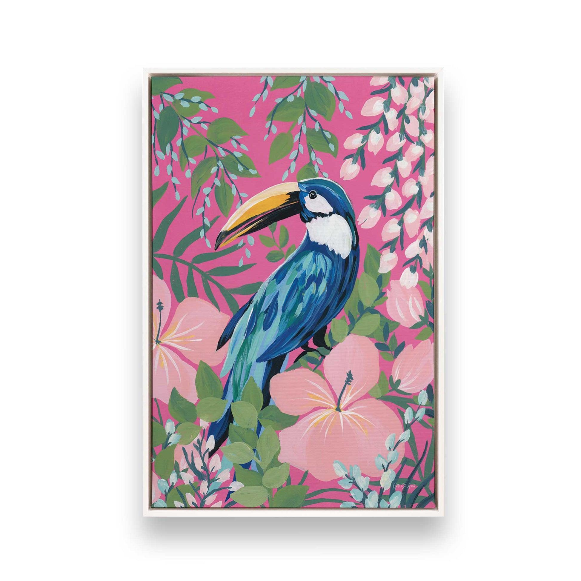 [Color:Opaque White], Picture of art in a White frame