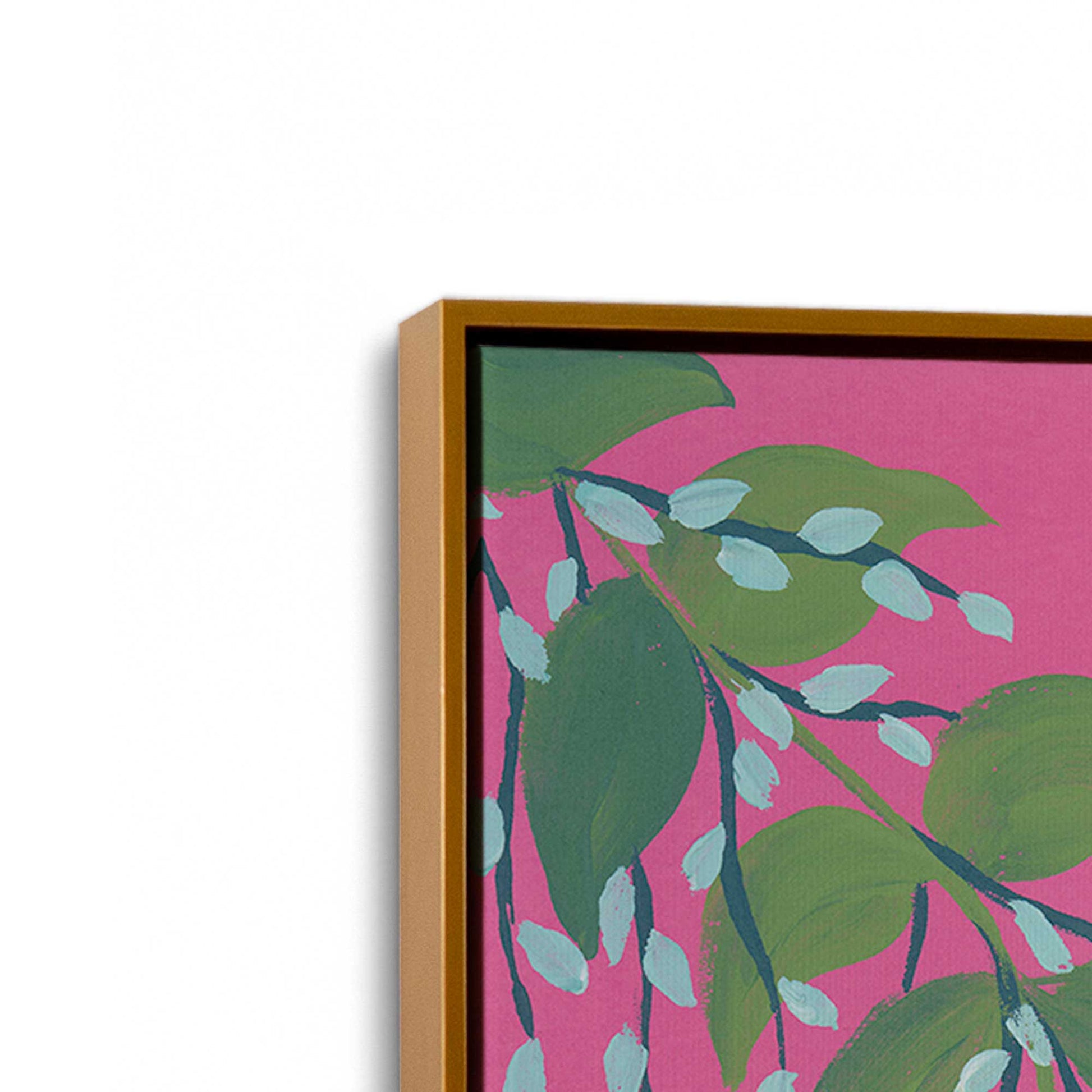 [Color:Polished Gold], Picture of art in a Polished Gold frame at an angle