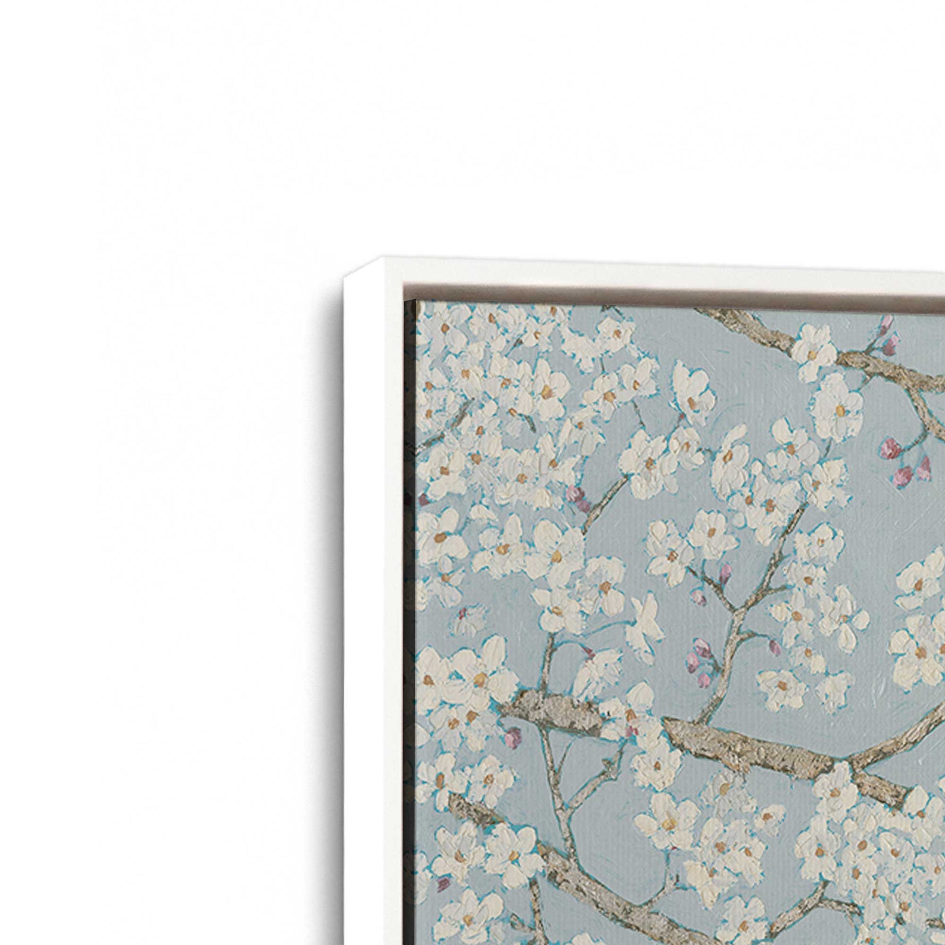 [Color:Opaque White], Picture of art in a White frame at an angle
