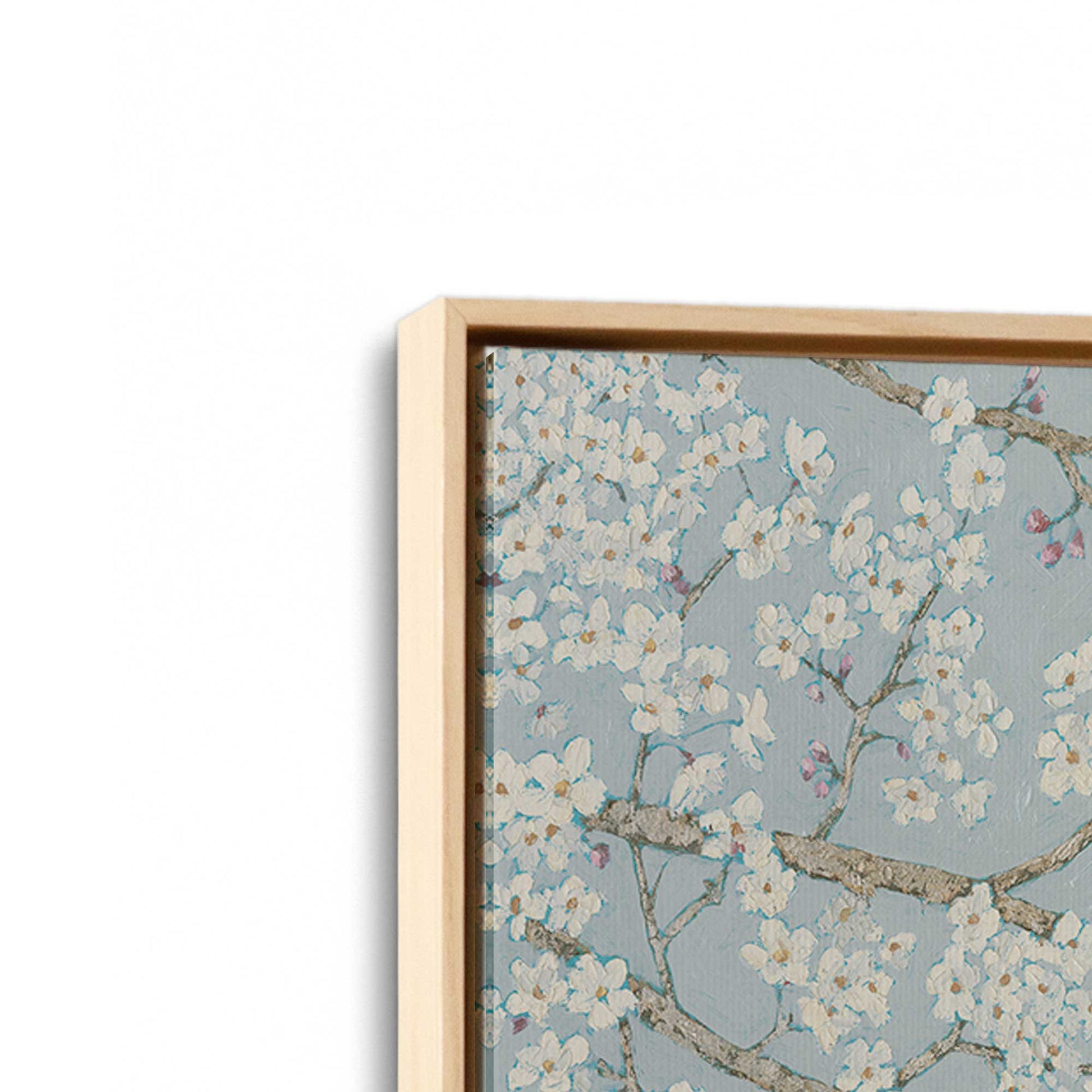 [Color:American Maple], Picture of art in a American Maple frame at an angle