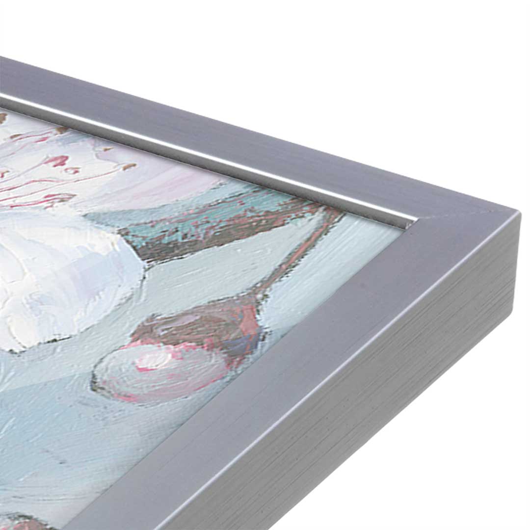 [Color:Polished Chrome], Picture of art in a Polished Chrome frame at an angle