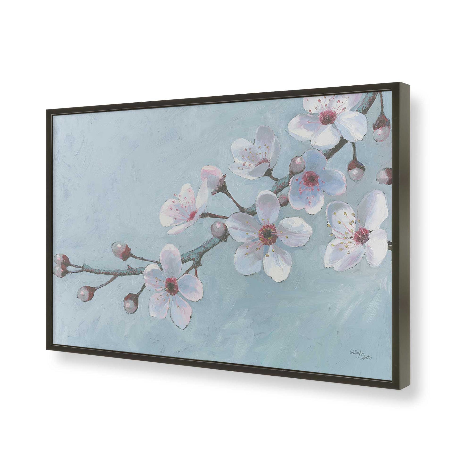 [Color:Satin Black], Picture of art in a Satin Black frame of the corner