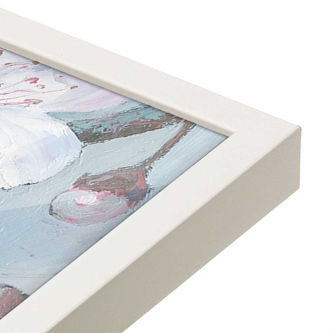 [Color:Opaque White], Picture of art in a Opaque White frame at an angle