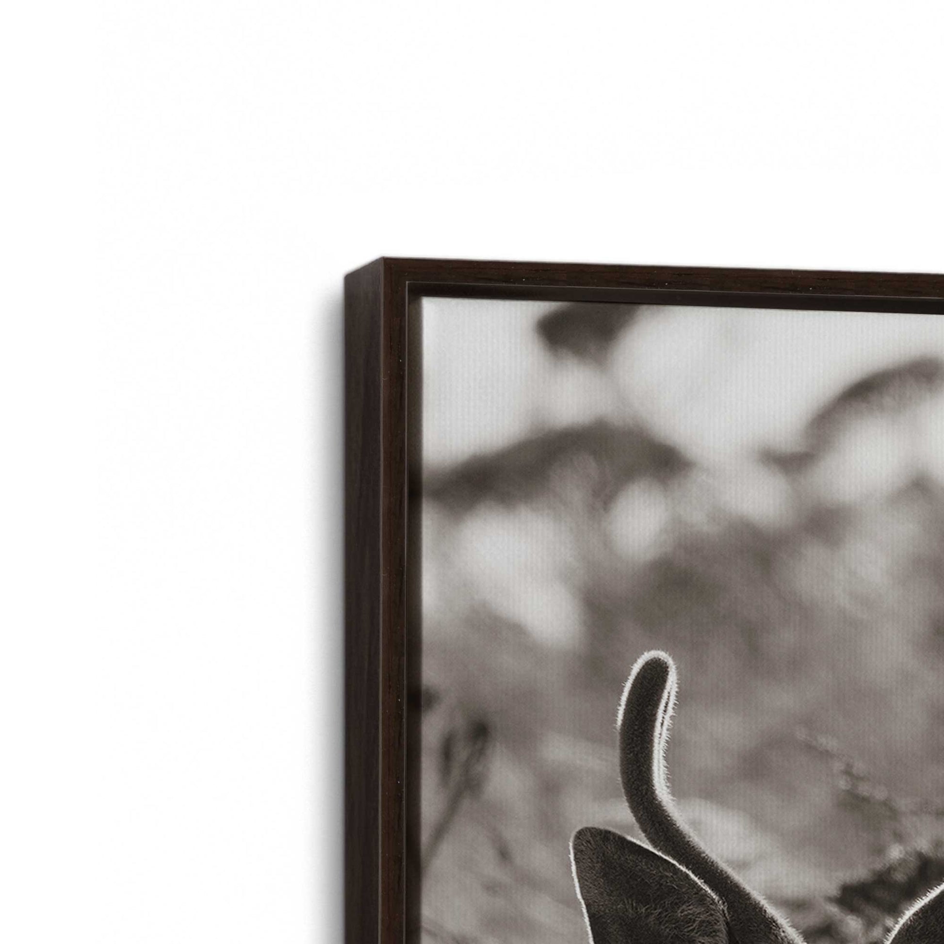 [Color:Espresso], Picture of art in a Espresso frame at an angle